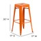 Flash Furniture 30" Orange Metal Stool-Teak Poly Seat CH-31320-30-OR-PL2T-GG - alternate 5